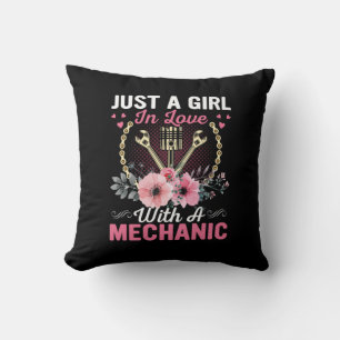 Mechanic Just A Girl In Love With A Mechanic Throw Pillow