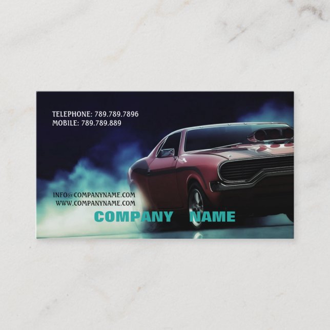 Mechanic Light Car Road Street Race Speed Business Card (Front)