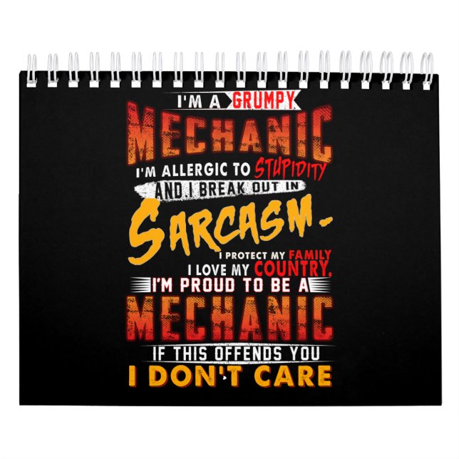 Mechanic Lovers | I'm A Grumpy Mechanic Sarcasm Calendar (Cover)