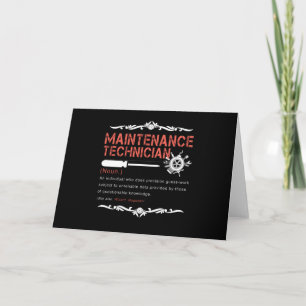 Mechanic Lovers  Maintenance Technician Definition Card