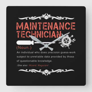 Mechanic Lovers |Maintenance Technician Definition Square Wall Clock