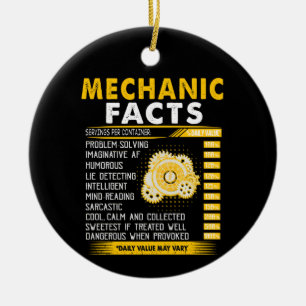 Mechanic Lovers Mechanic Facts Ceramic Ornament