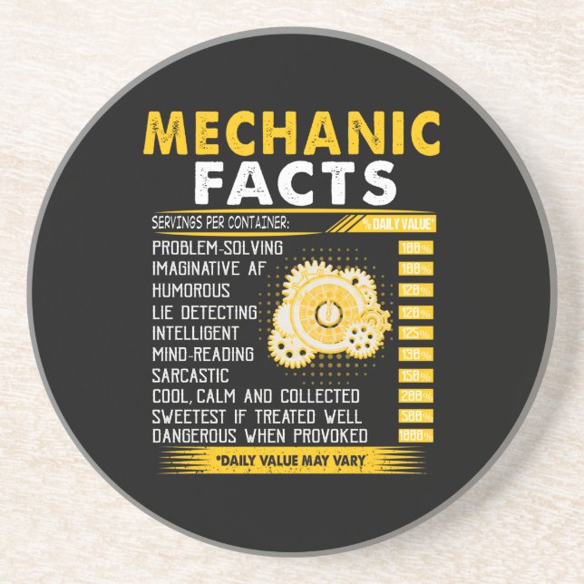 Mechanic Lovers | Mechanic Facts Coaster (Front)