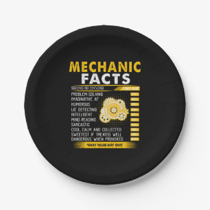 Mechanic Lovers   Mechanic Facts Paper Plate