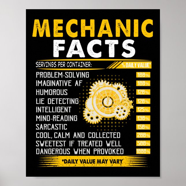 Mechanic Lovers | Mechanic Facts Poster (Front)