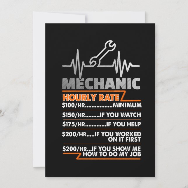 Mechanic Lovers | Mechanic Hourly Rate Announcement (Front)