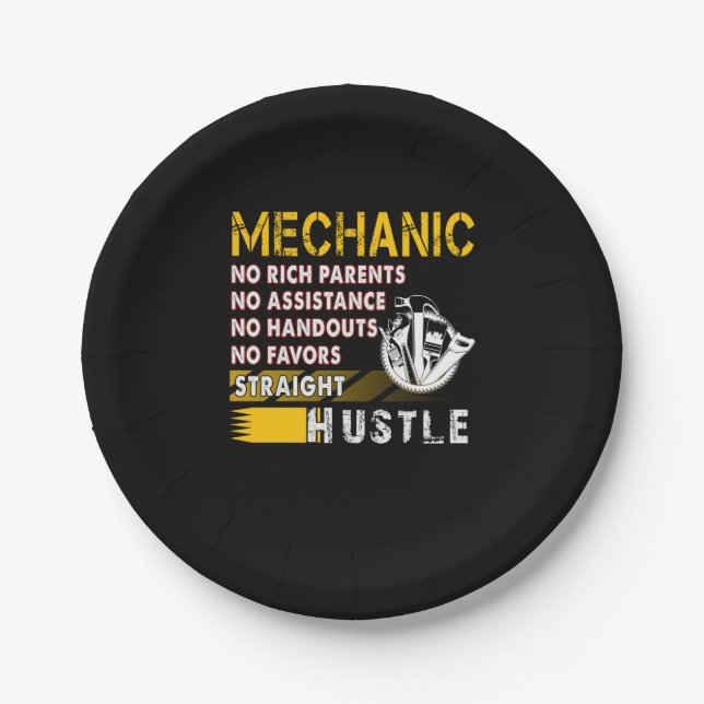 Mechanic Lovers | Mechanic Straight Hustle Paper Plate (Front)