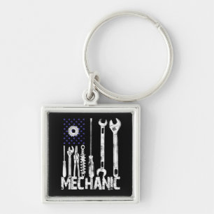 Mechanic Lovers   Mechanic USA Flag Keychain