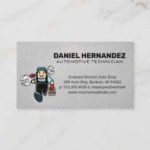 Mechanic Mascot   Auto Service Repair Business Card