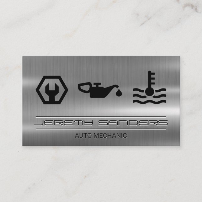 Mechanic |  Metal | Tools Services Business Card (Front)