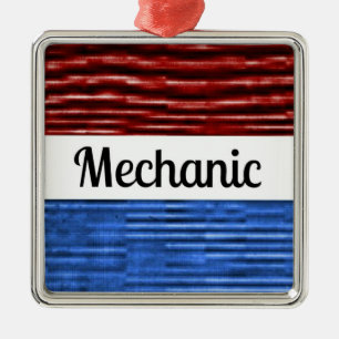 Mechanic Patriotic Christmas Ornament