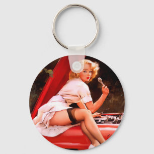 Mechanic Pin Up Keychain