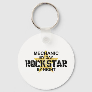 Mechanic Rock Star by Night Keychain