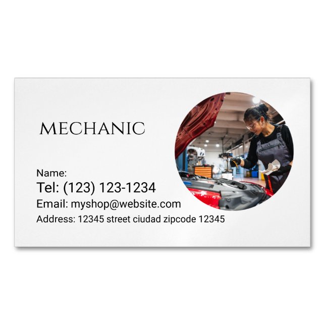 mechanic services editable   business card (Front)
