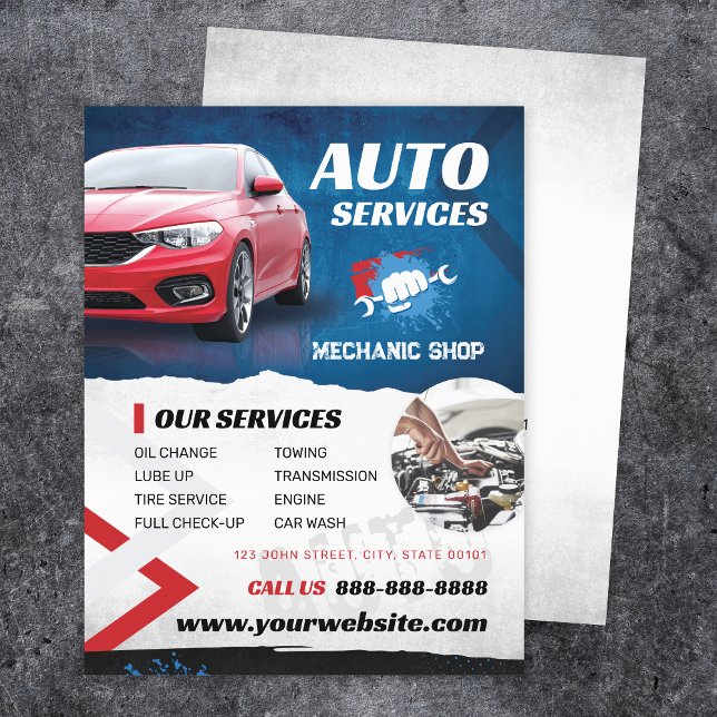 Mechanic Shop Auto Services Flyer (Creator Uploaded)