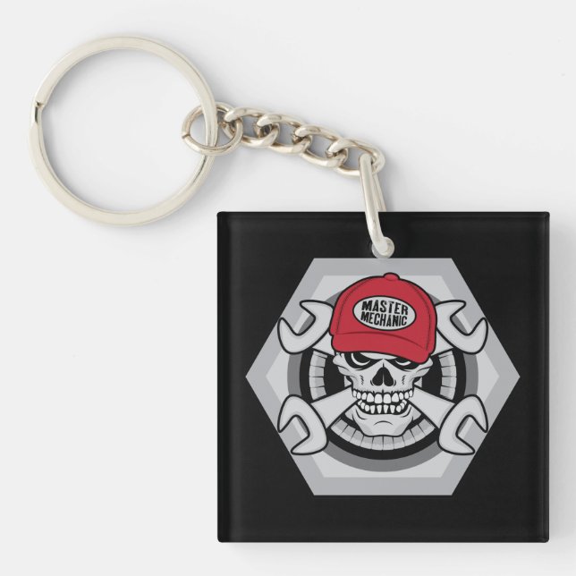 Mechanic Skull Keychain (Front)