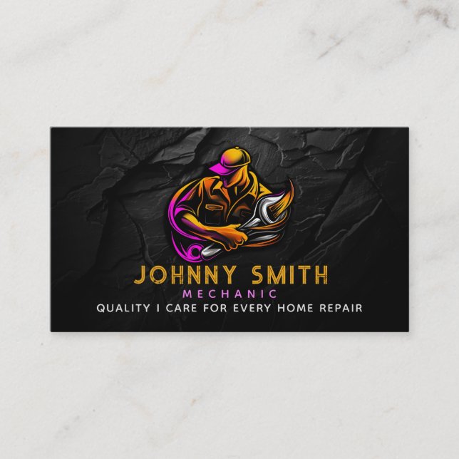 Mechanic Slogans Business Cards (Front)