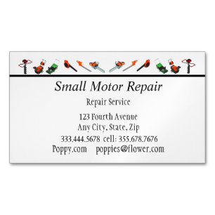 Mechanic Small Engine Repair Custom   Magnetic Business Card