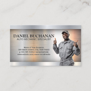 Mechanic Smiling   Auto Technician Business Card