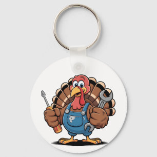 Mechanic Squad Turkey Thanksgiving Gobbler Keychain