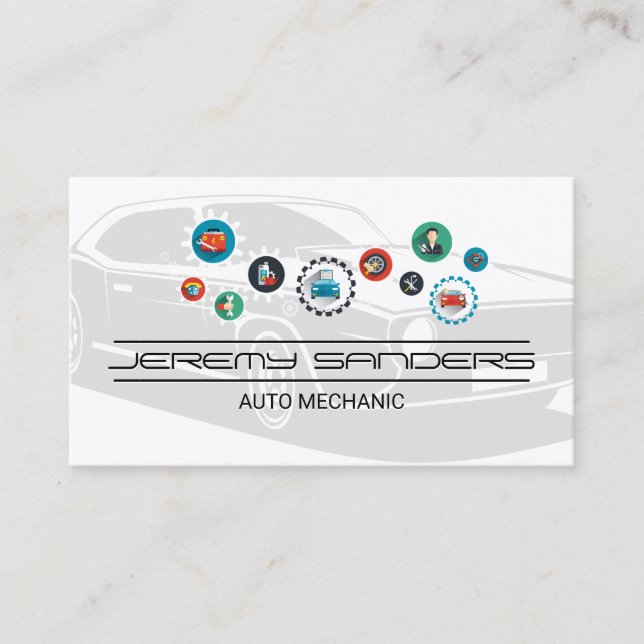 Mechanic Tech | Car Services |  Business Card (Front)