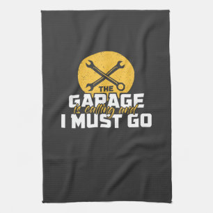 Mechanic - The Garage Is Calling Kitchen Towel