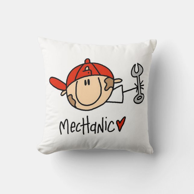Mechanic Throw Pillow (Front)
