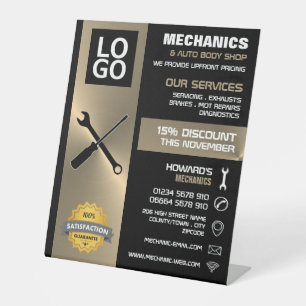 Mechanic Tools, Auto Mechanic/Repairs Advertising Pedestal Sign