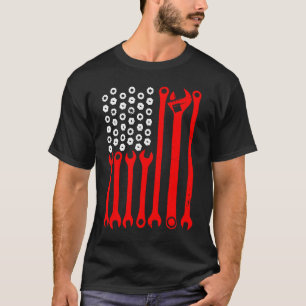 Mechanic US Flag Tuning Car  Repairing Mechanic Ca T-Shirt
