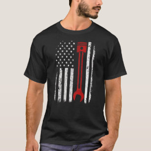 Mechanic  Us Flag Wrench Back Bes For Men T-Shirt