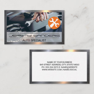 Mechanic Using a Wrench   Auto Services Business Card