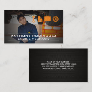 Mechanic Working on a Car  Business Card