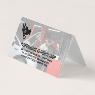 Mechanic Working on Car Auto Repair Business Card