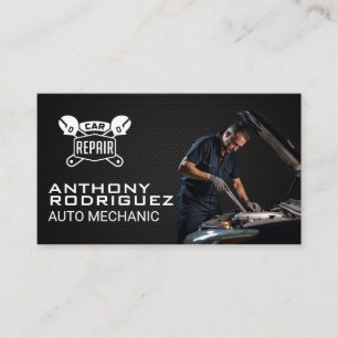 Mechanic Working on Engine Business Card