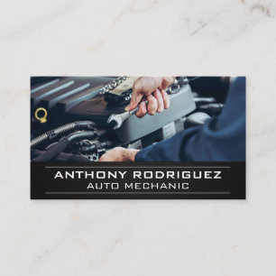 Mechanic Working on Engine Business Card