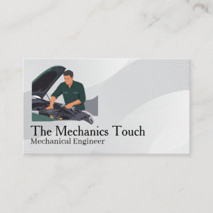 Mechanic Working on Engine Car Care Business Card