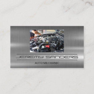Mechanic Working on Engine   Technician Business Card
