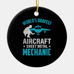 Mechanic World's Okayest Mechanic Ceramic Ornament