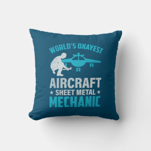 Mechanic World's Okayest Mechanic Throw Pillow
