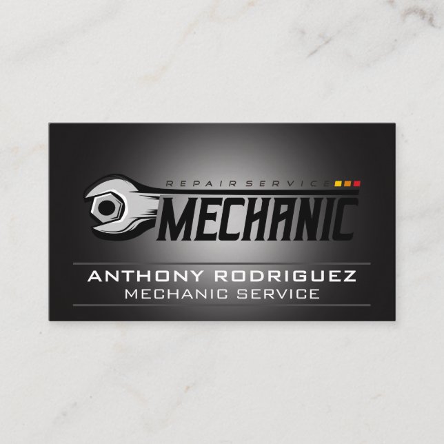 Mechanic Wrench | Car Repair Fix Business Card (Front)