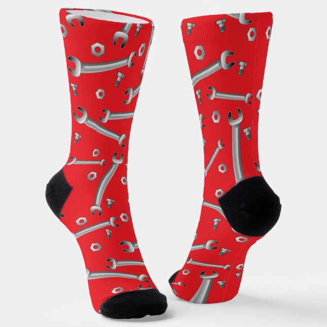 Mechanic Wrench Pattern Socks (Angled)