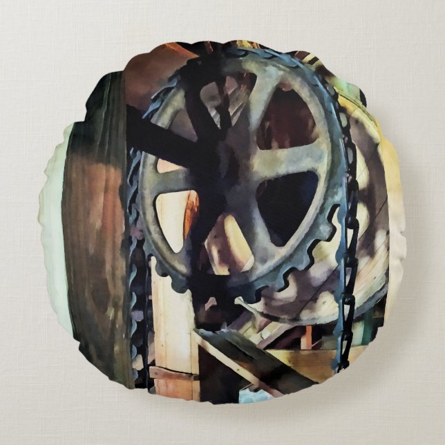 Mechanical Advantage Round Pillow (Front)