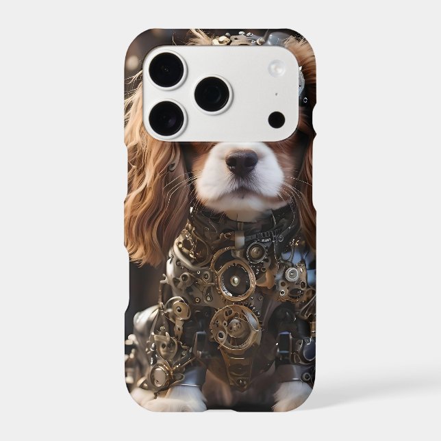 Mechanical Cavalier Spaniel Puppy Steampunk, (Back)