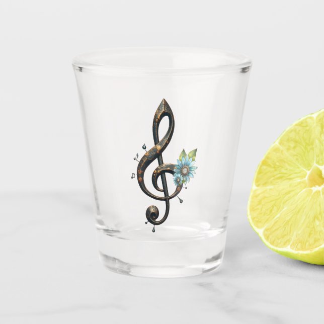 Mechanical  clef  shot glass (Front)