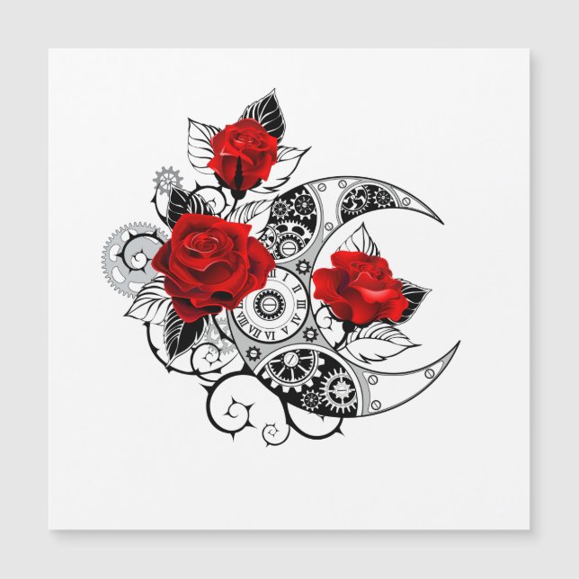 Mechanical Crescent with Red Roses (Front)