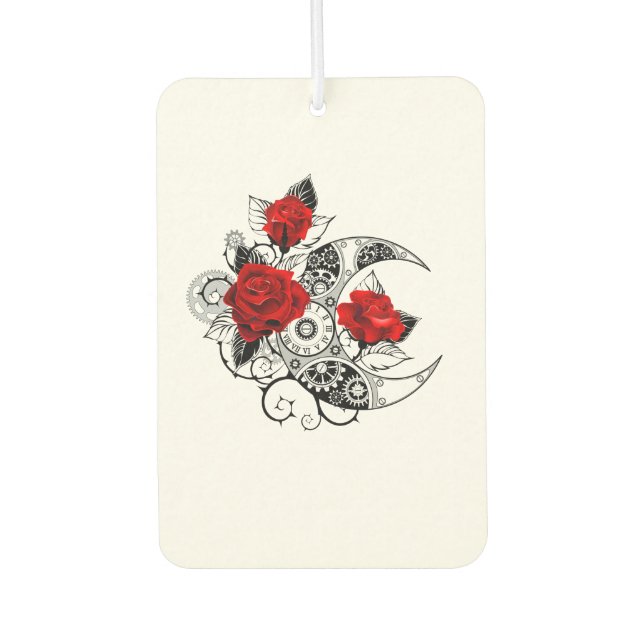 Mechanical Crescent with Red Roses Air Freshener (Front)