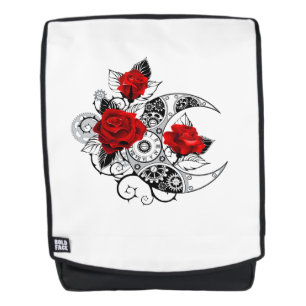 Mechanical Crescent with Red Roses Backpack