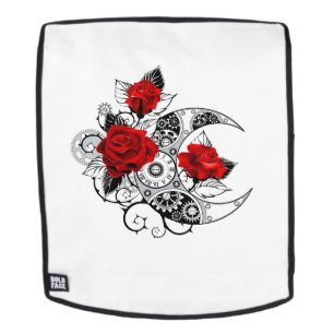 Mechanical Crescent with Red Roses Backpack