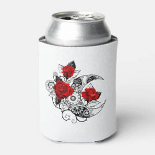 Mechanical Crescent with Red Roses Can Cooler