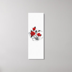 Mechanical Crescent with Red Roses Canvas Print
